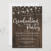 Rustic String Lights op Houtwedstrijder Kaart (Voorkant)