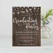 Rustic String Lights op Houtwedstrijder Kaart (Staand voorkant)