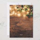 Rustic String Lights Prettige feestdagen Script Ph Feestdagenkaart (Achterkant)