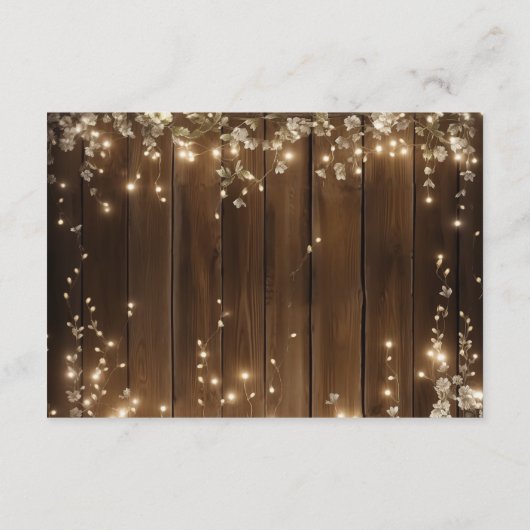 Rustic String Lights QR-code de avond ervoor Informatiekaartje (Achterkant)
