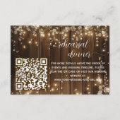 Rustic String Lights QR Code repetitie diner Informatiekaartje (Voorkant)