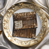 Rustic String Lights QR Code repetitie diner Informatiekaartje