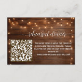 Rustic String Lights QR Code repetitie diner Informatiekaartje (Voorkant)