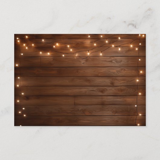 Rustic String Lights QR Code repetitie diner Informatiekaartje (Achterkant)