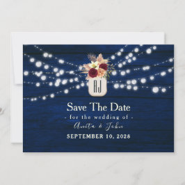 Rustic String Lights Red de datum Save The Date