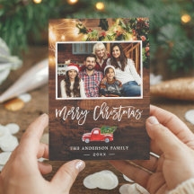 Rustic String Lights Red-kersttruck foto