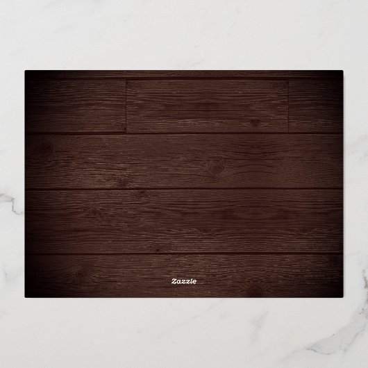 Rustic String Lights Rehearsal Dinner Folie Uitnodiging (Achterkant)