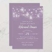 Rustic String Lights Rehearsal Dinner Invitation Kaart (Voorkant / Achterkant)