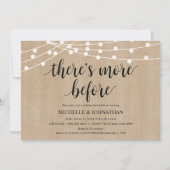 Rustic String Lights Rehearsal Dinner Invites Kaart (Voorkant)