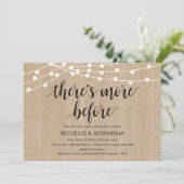 Rustic String Lights Rehearsal Dinner Invites Kaart (Staand voorkant)