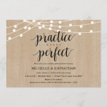 Rustic String Lights Rehearsal Dinner Invites