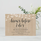 Rustic String Lights Rehearsal Dinner Invites Kaart (Staand voorkant)