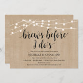 Rustic String Lights Rehearsal Dinner Invites Kaart (Voorkant / Achterkant)