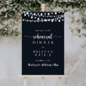 Rustic String Lights Rehearsal Dinner Welcome Sign Poster