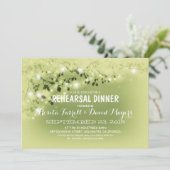 Rustic String Lights Romantic Rehearsal Dinner Kaart (Staand voorkant)