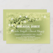 Rustic String Lights Romantic Rehearsal Dinner Kaart (Voorkant / Achterkant)