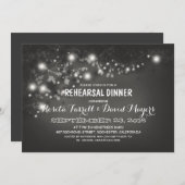 Rustic String Lights Romantic Rehearsal Dinner Kaart (Voorkant / Achterkant)