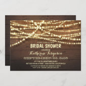 Rustic String Lights Romantisch Vrijgezellenfeest Kaart (Voorkant / Achterkant)