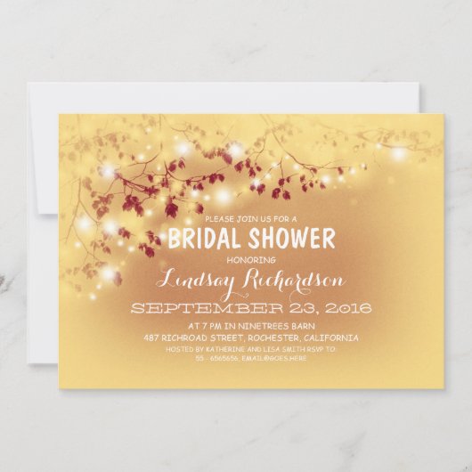 Rustic String Lights Romantisch Vrijgezellenfeest Kaart (Voorkant)