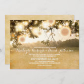 Rustic String Lights Romantische Huwelijksuitnodig Kaart (Voorkant / Achterkant)