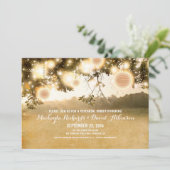 Rustic String Lights Romantische REPETITIE DINER Kaart (Staand voorkant)