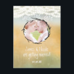 Rustic String Lights Save Date Photo Briefkaart<br><div class="desc">Rustic String Lights Save Date Photo Briefkaart. Pas met om het even welke tekst en uw eigen foto aan.</div>