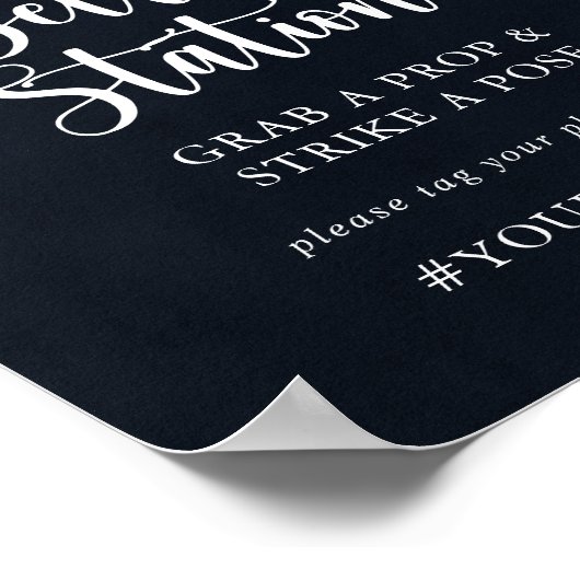 Rustic String Lights Selfie Station Sign. Poster (Hoek)