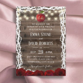 Rustic String Lights Snow White Fairy Tale Wedding Kaart