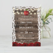 Rustic String Lights Snow White Fairy Tale Wedding Kaart (Staand voorkant)