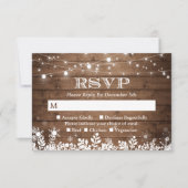 Rustic String Lights Snowflakes Winter RSVP (Voorkant)