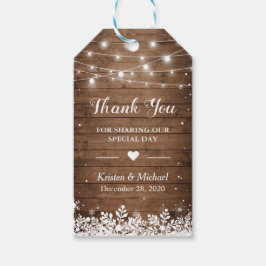 Rustic String Lights Snowflakes Winter Wedding Cadeaulabel