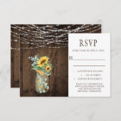 Rustic String Lights Sunflower Mason Jars RSVP (Voorkant / Achterkant)