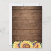 Rustic String Lights Sunflower Thanksgiving Dinner Kaart (Achterkant)