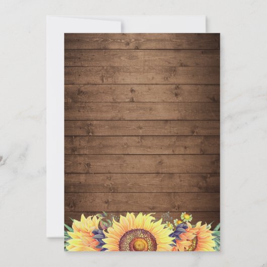 Rustic String Lights Sunflower Thanksgiving Dinner Kaart (Achterkant)