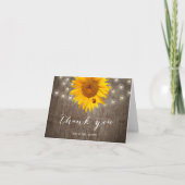 Rustic String Lights & Sunflower Wedding Bedankt (Voorkant)