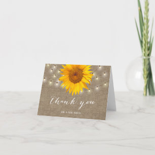Rustic String Lights Sunflower Wedding Bedankt