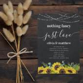 Rustic String Lights Sunflower Wedding Kaart