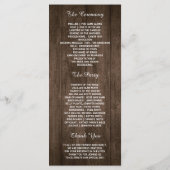 Rustic String Lights Sunflower Wedding Program Programmakaart (Achterkant)