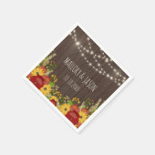 Rustic String Lights & Sunflower Wedding Servetten (Hoek)