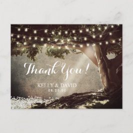 Rustic String Lights  Tree Bedankt Briefkaart