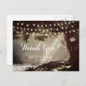 Rustic String Lights  Tree Bedankt Briefkaart (Voorkant / Achterkant)