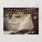 Rustic String Lights  Tree Bedankt Briefkaart (Voorkant)