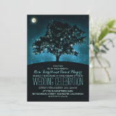 Rustic String Lights Tree Huwelijksuitnodiging Kaart (Staand voorkant)