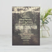 Rustic String Lights Uitnodiging voor bruiloft (Staand voorkant)