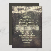 Rustic String Lights Uitnodiging voor bruiloft (Voorkant / Achterkant)