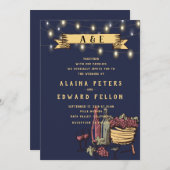 Rustic String Lights Vineyard Winery Wedding Kaart (Voorkant / Achterkant)