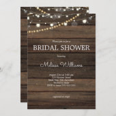 Rustic String Lights Vrijgezellenfeest Kaart (Voorkant / Achterkant)