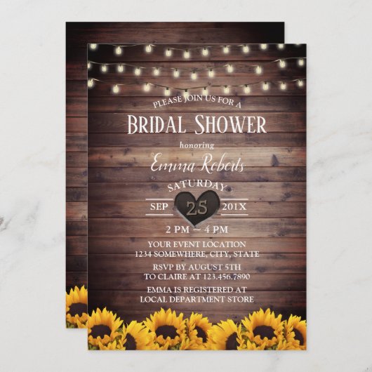 Rustic String Lights Vrijgezellenfeest Kaart (Voorkant / Achterkant)