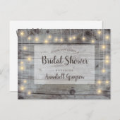 Rustic String Lights Vrijgezellenfeest Uitnodiging Briefkaart (Voorkant / Achterkant)