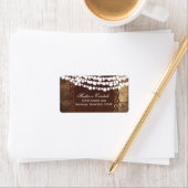 Rustic String Lights Wedding Adresetiketten Etiket (Insitu)